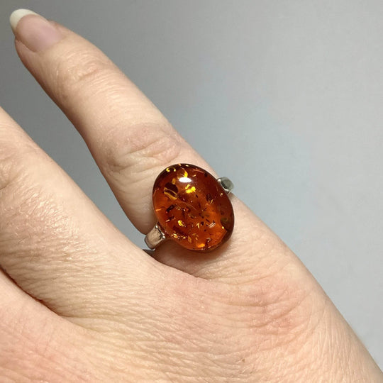 Cognac Amber Ring - Rocks and Gems Canada