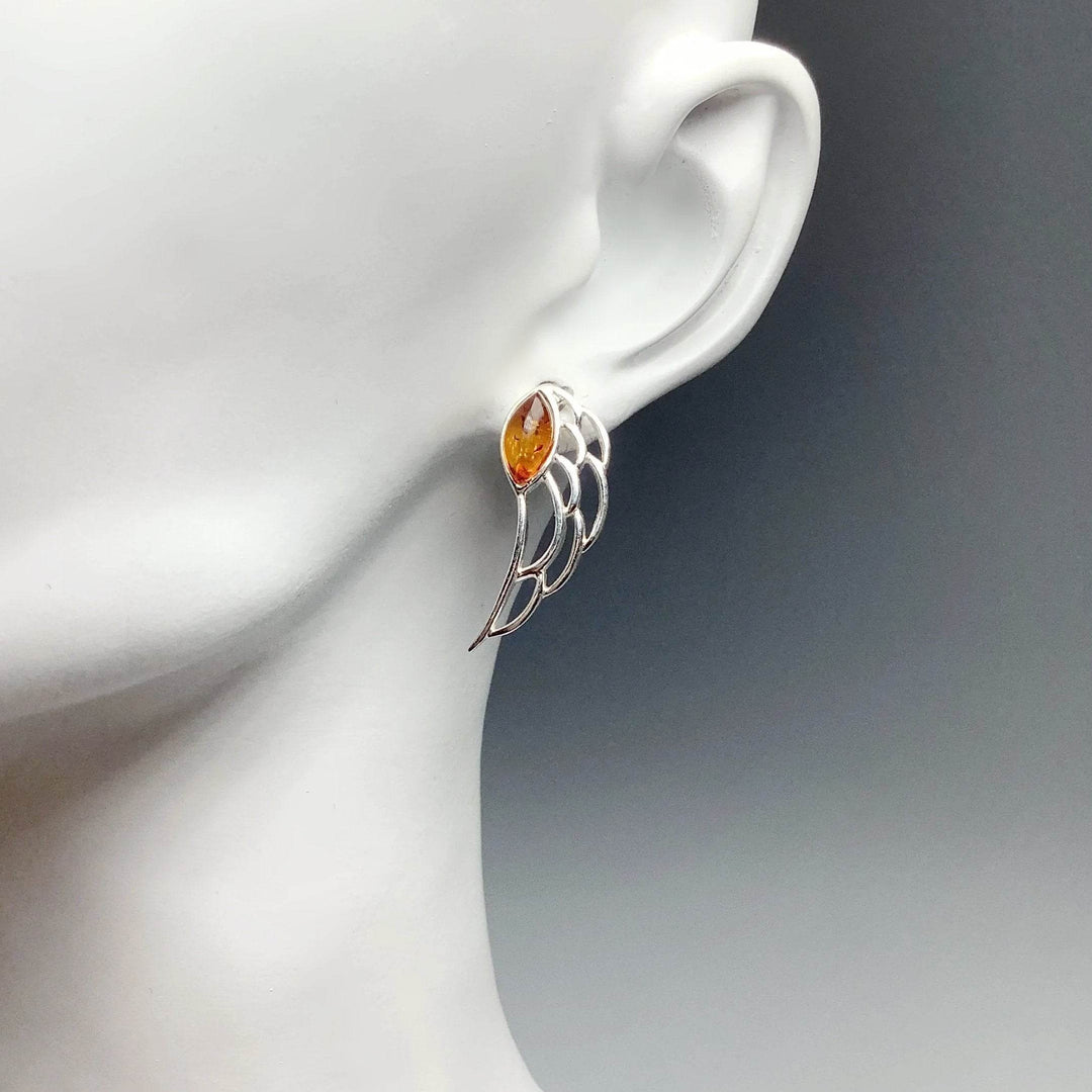 Cognac Amber Earrings - Rocks and Gems Canada
