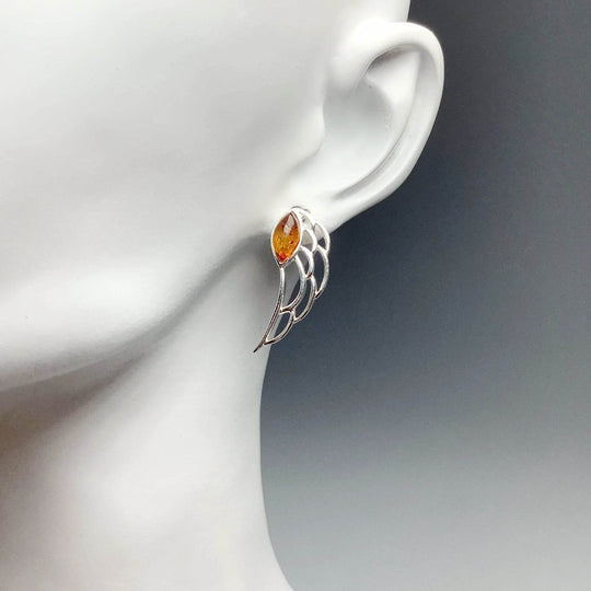 Cognac Amber Earrings - Rocks and Gems Canada
