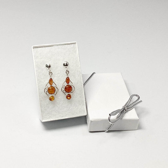Cognac Amber Stud Earrings - Rocks and Gems Canada