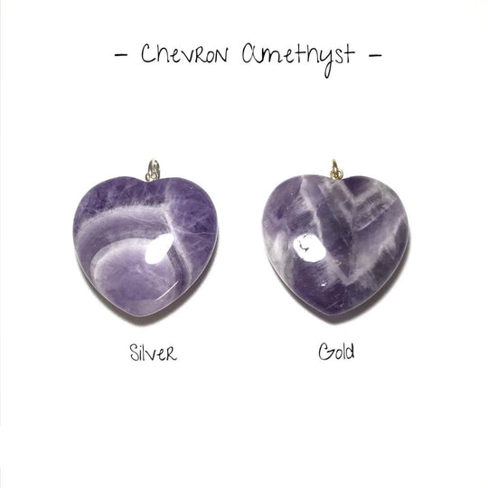 Heart Shaped Gemstone Pendant - Large - Rocks and Gems Canada