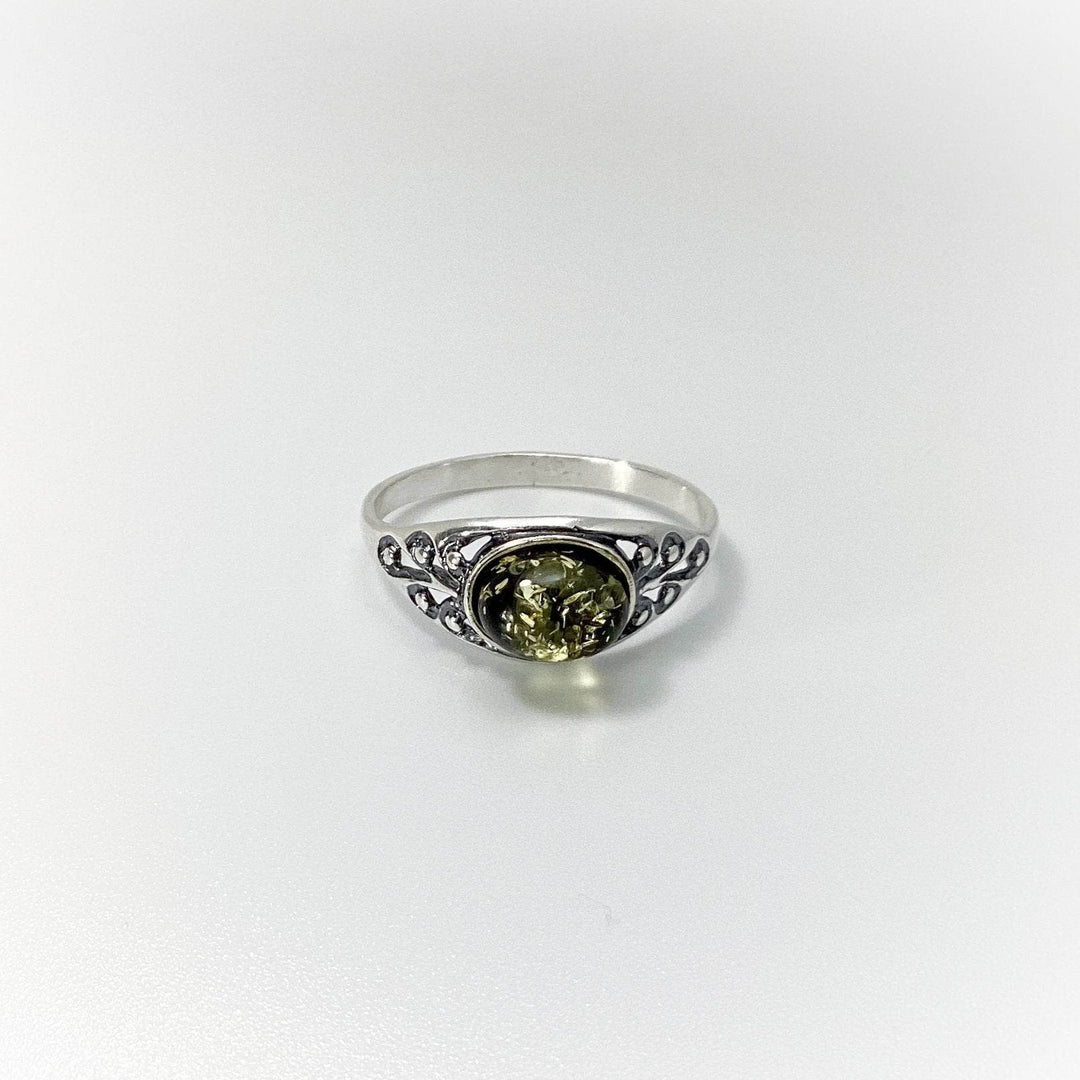 Green Amber Ring - Rocks and Gems Canada