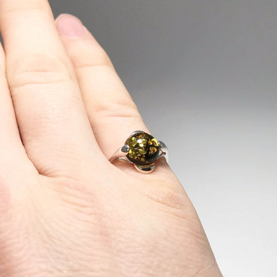 Green Amber Ring - Rocks and Gems Canada