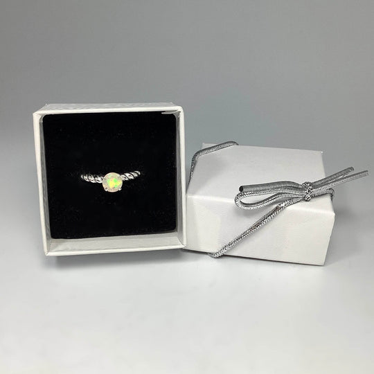 Faceted Ethiopian Fire Opal Ring - Rocks and Gems Canada