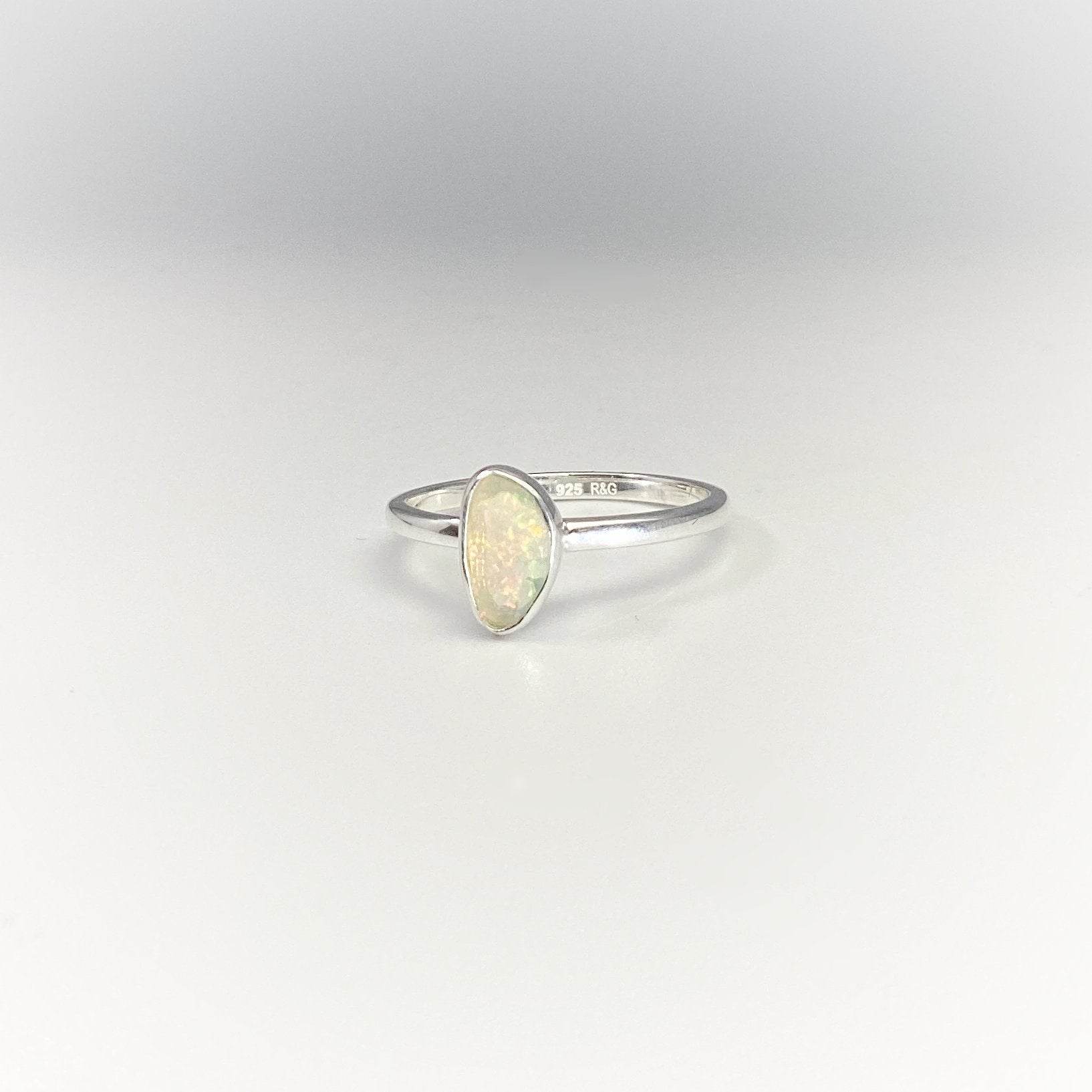 Faceted Ethiopian Fire Opal Ring - Rocks and Gems Canada