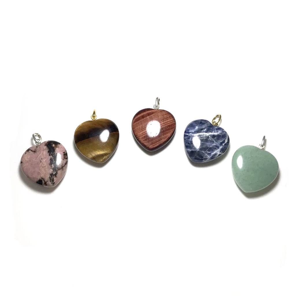 Heart Shaped Gemstone Pendant - Small - Rocks and Gems Canada