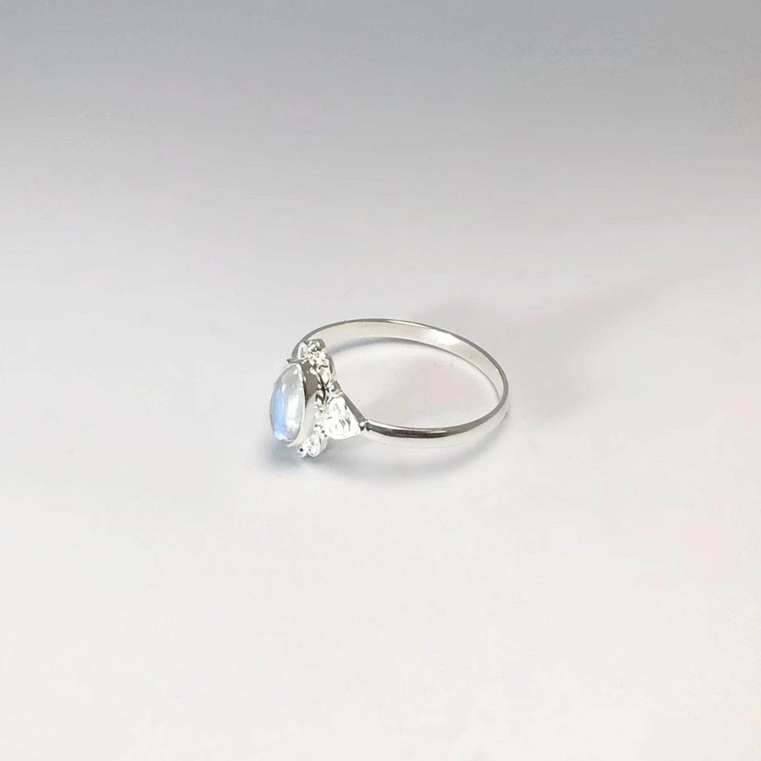 Rainbow Moonstone Ring - Rocks and Gems Canada
