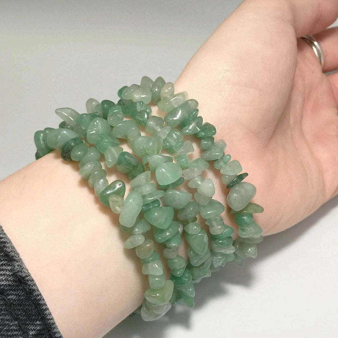 Green Aventurine Chip Beaded Bracelet - Rocks and Gems Canada
