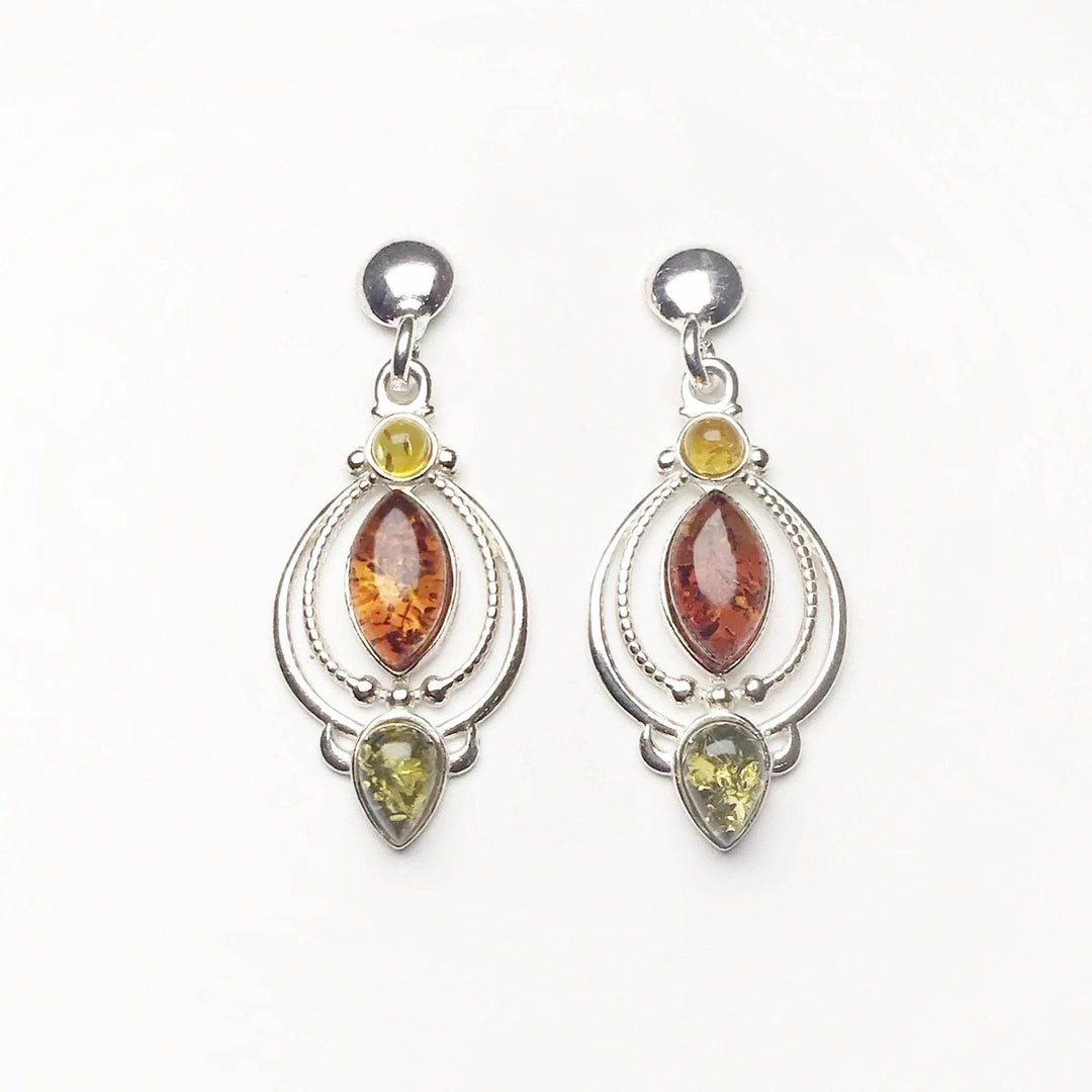 Mixed Amber Stud Earrings - Rocks and Gems Canada