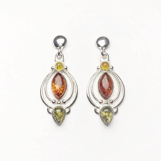 Mixed Amber Stud Earrings - Rocks and Gems Canada