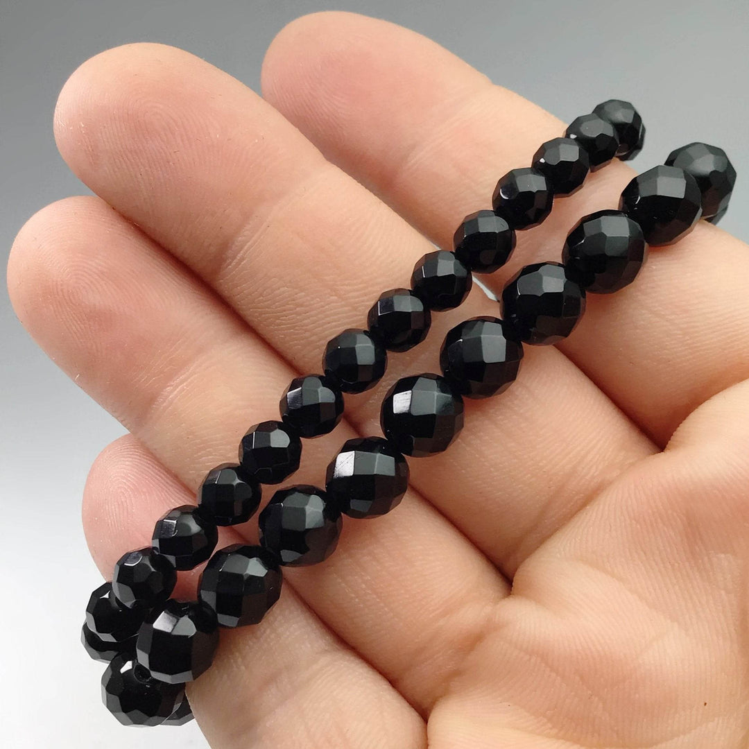 Black Onyx Faceted Beaded Bracelet - Rocks and Gems Canada