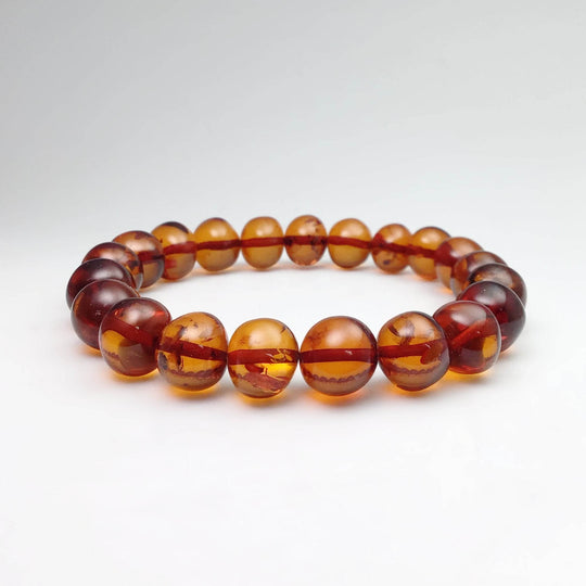 Cognac Amber Beaded Bracelet - Rocks and Gems Canada