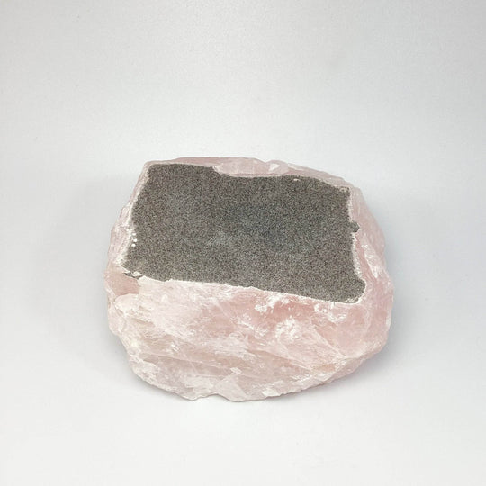 Raw Rose Quartz Candle Holder - Rocks and Gems Canada