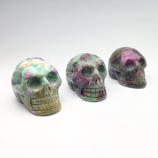 Carved Ruby Fuchsite Skull - Rocks and Gems Canada