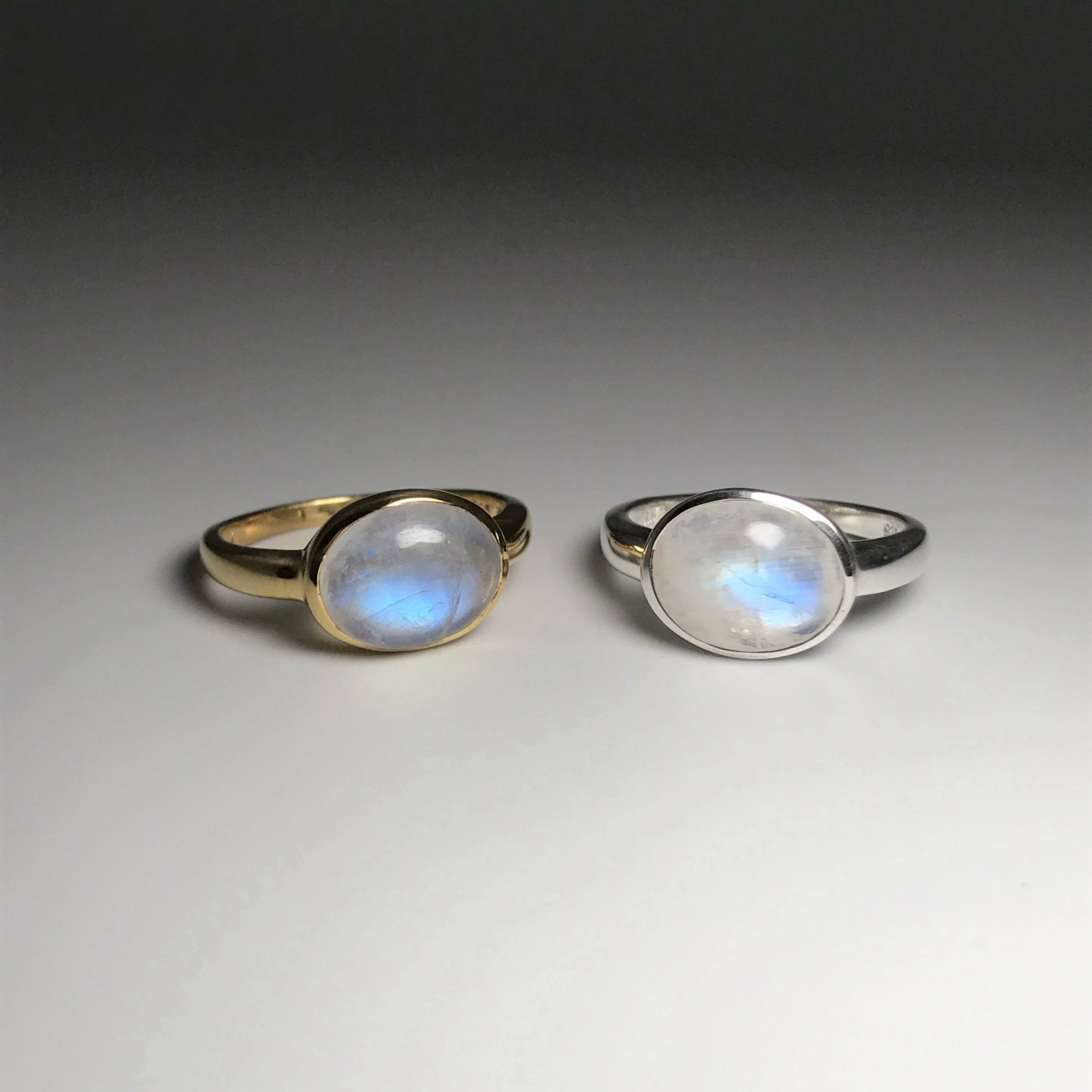 Rainbow Moonstone Ring - Rocks and Gems Canada