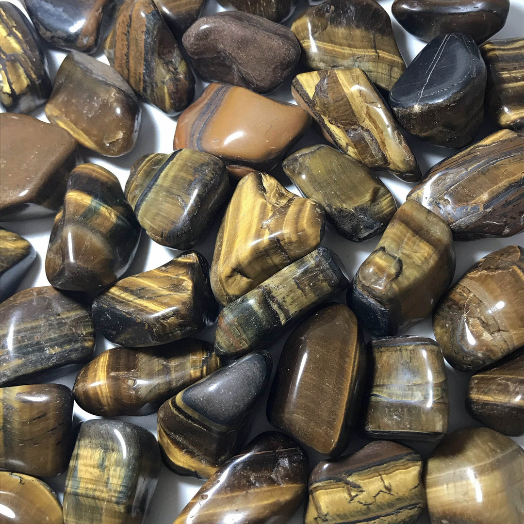 Tiger Eye Small Tumbles Pouch - Rocks and Gems Canada