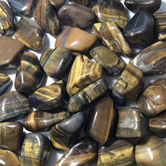 Tiger Eye Small Tumbles Pouch - Rocks and Gems Canada
