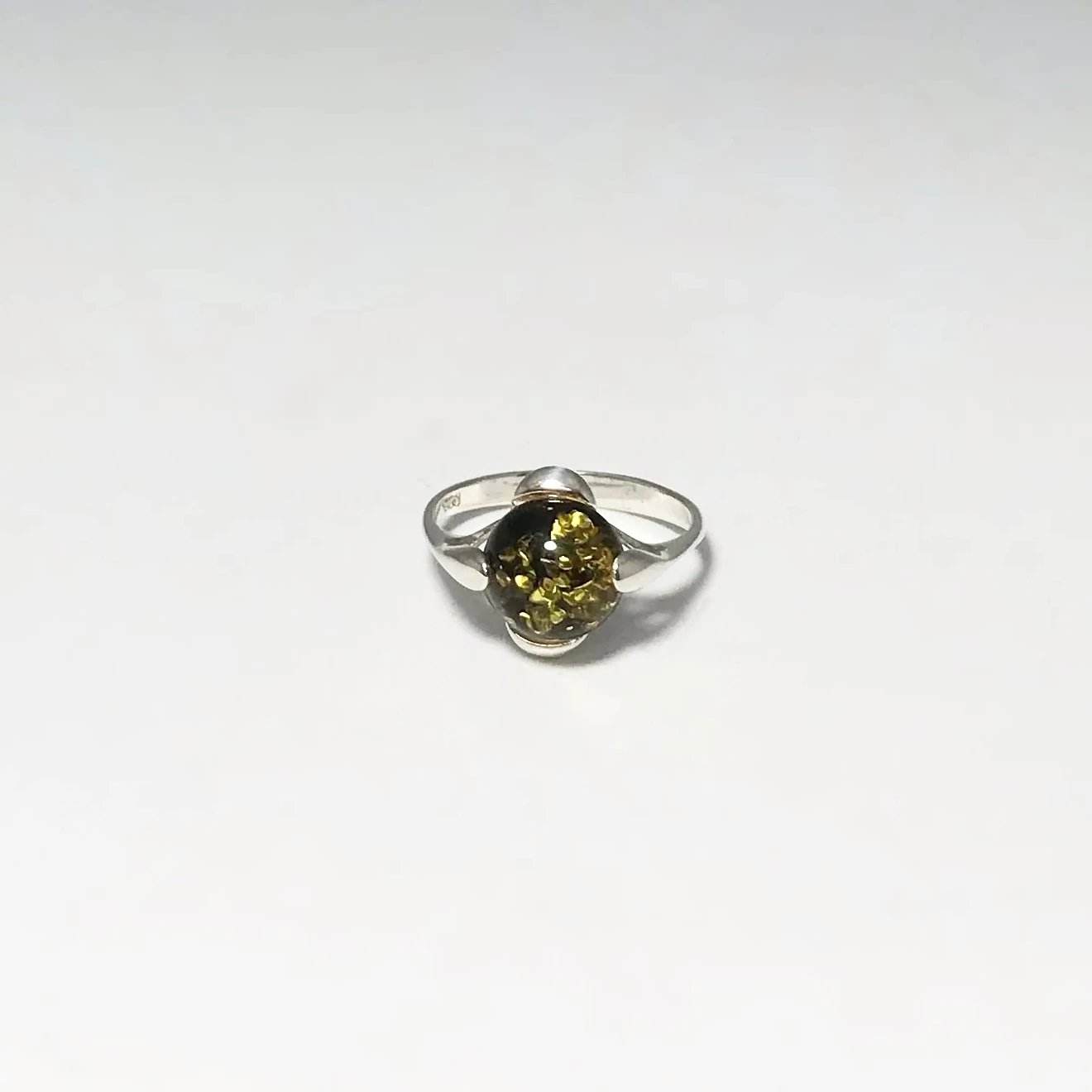 Green Amber Ring - Rocks and Gems Canada