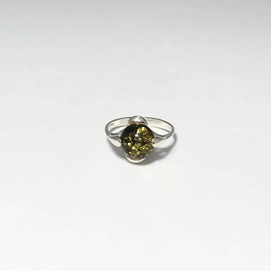 Green Amber Ring - Rocks and Gems Canada