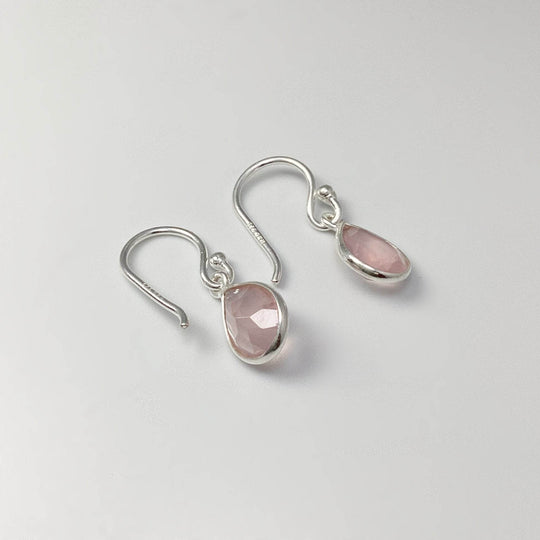 Rose Quartz Dangle Earrings - Rocks and Gems Canada