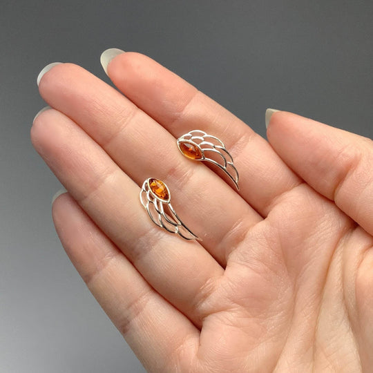 Cognac Amber Earrings - Rocks and Gems Canada