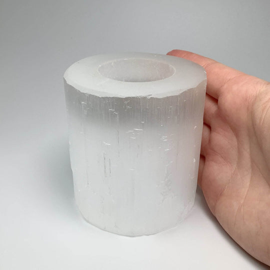 Selenite Candle Holder - Rocks and Gems Canada