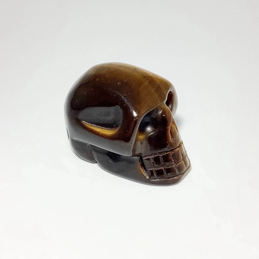 Carved Tiger Eye Skull - Rocks and Gems Canada