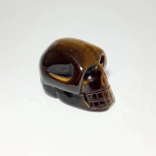 Carved Tiger Eye Skull - Rocks and Gems Canada