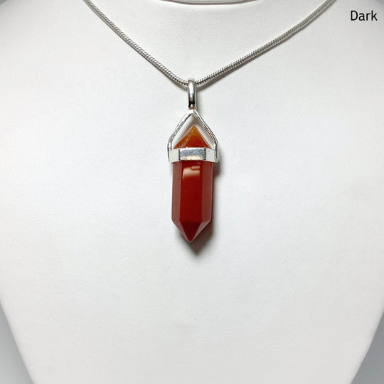 Carnelian Agate Double Terminated Point Pendant - Rocks and Gems Canada
