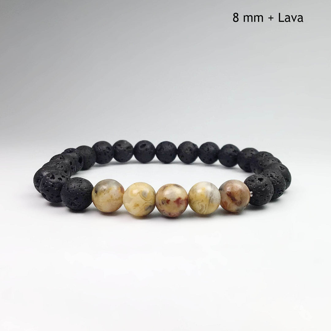 Natural Crazy Lace Agate Beaded Bracelet - Rocks and Gems Canada
