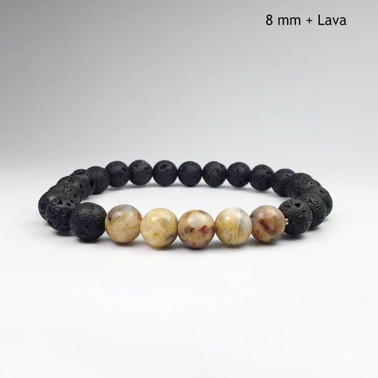 Natural Crazy Lace Agate Beaded Bracelet - Rocks and Gems Canada
