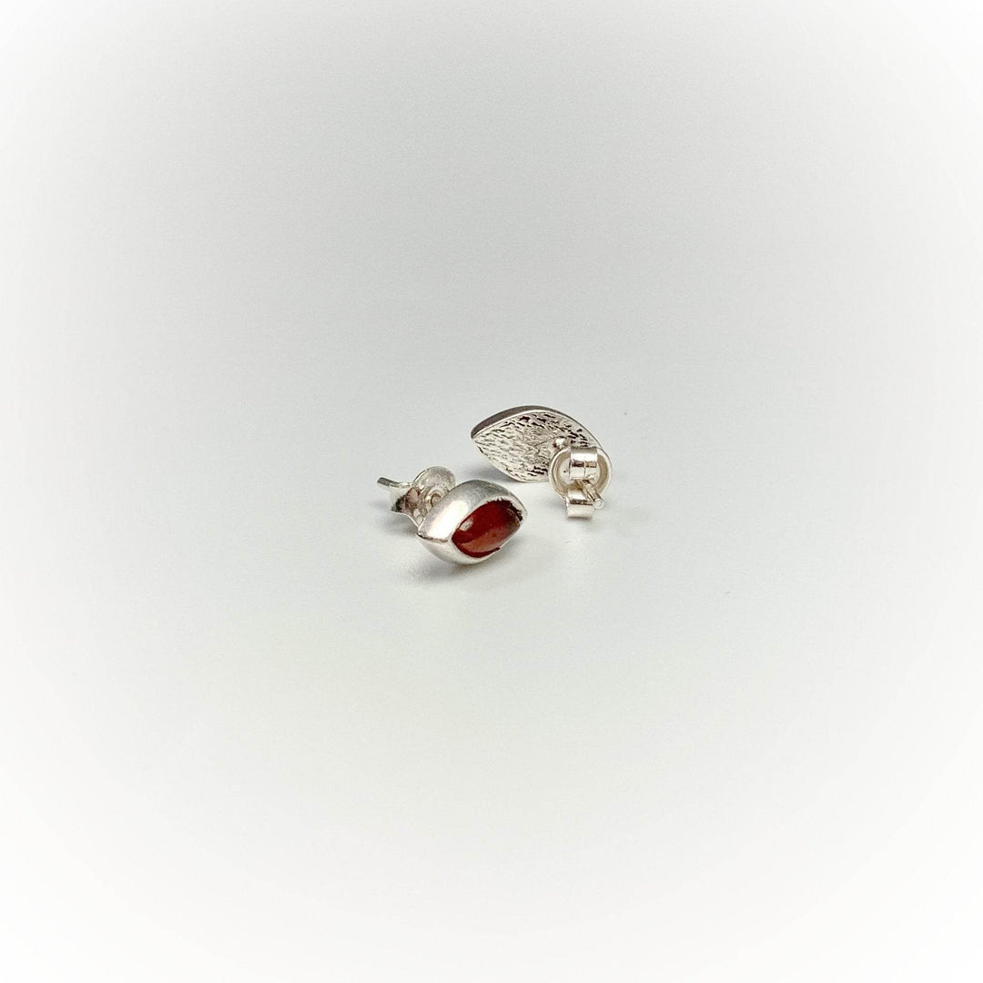 Cognac Amber Stud Earrings - Rocks and Gems Canada