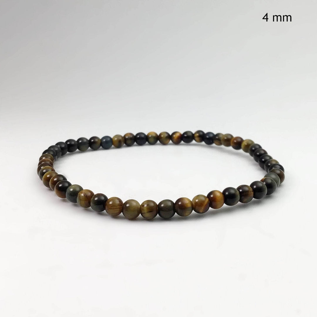 Blue Gold Tiger Eye Beaded Bracelet - Rocks and Gems Canada