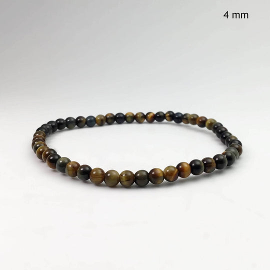 Blue Gold Tiger Eye Beaded Bracelet - Rocks and Gems Canada