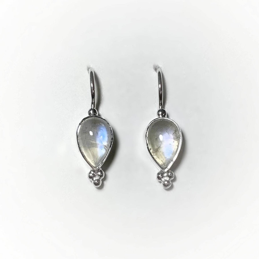 Rainbow Moonstone Dangle Earrings - Rocks and Gems Canada