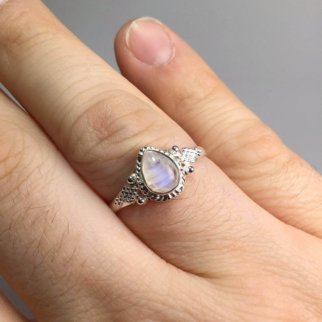 Rainbow Moonstone Ring - Rocks and Gems Canada