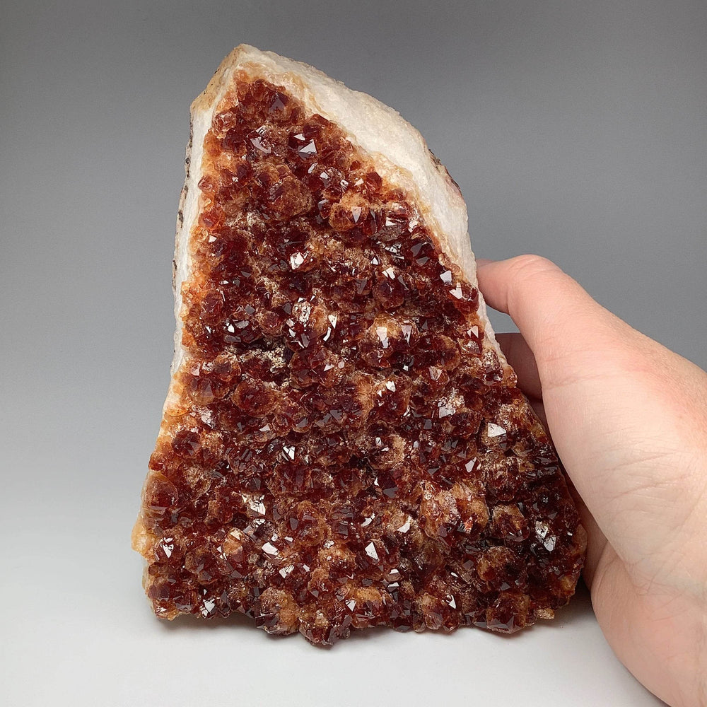 Dark Citrine Druze Cluster Stand Up - Rocks and Gems Canada