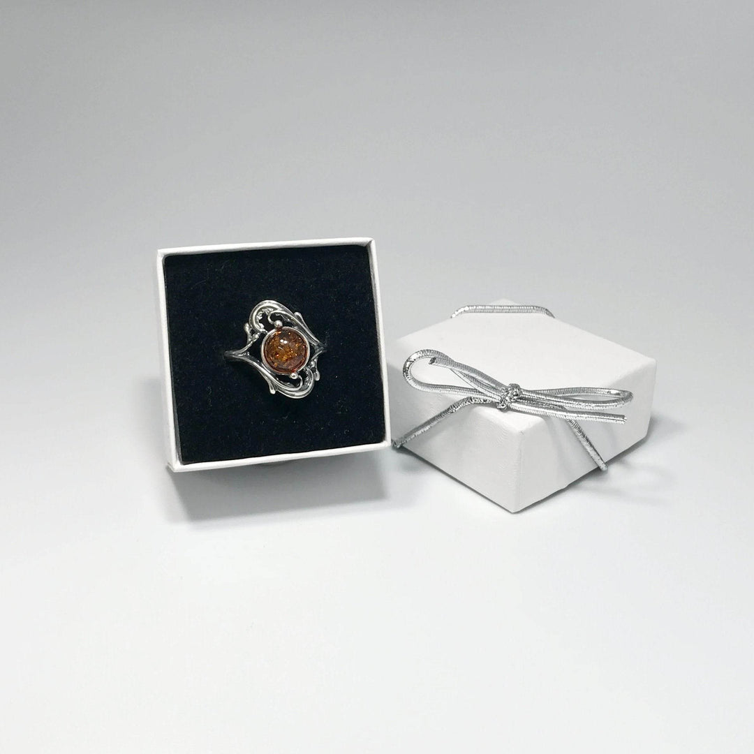 Cognac Amber Ring - Rocks and Gems Canada
