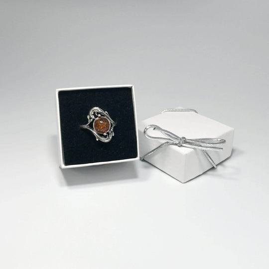 Cognac Amber Ring - Rocks and Gems Canada