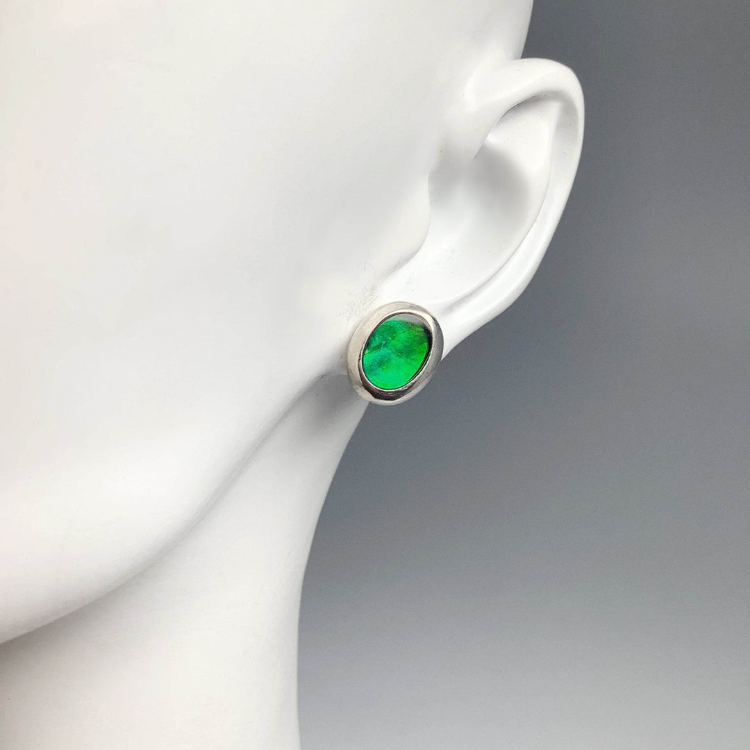 Alberta Ammolite Stud Earrings - Rocks and Gems Canada