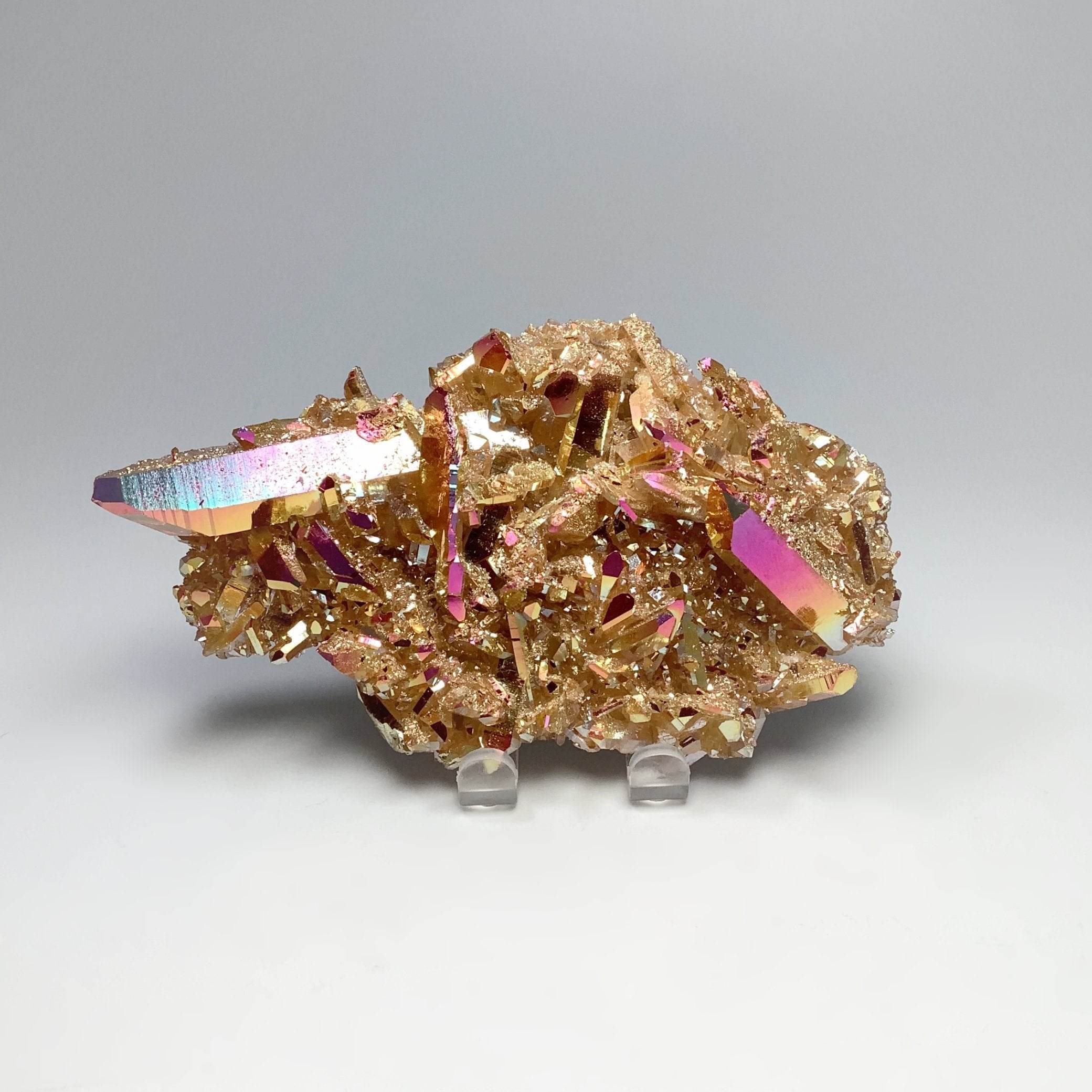 Sunset Aura Quartz Cluster - Rocks and Gems Canada