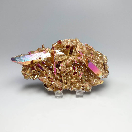 Sunset Aura Quartz Cluster - Rocks and Gems Canada