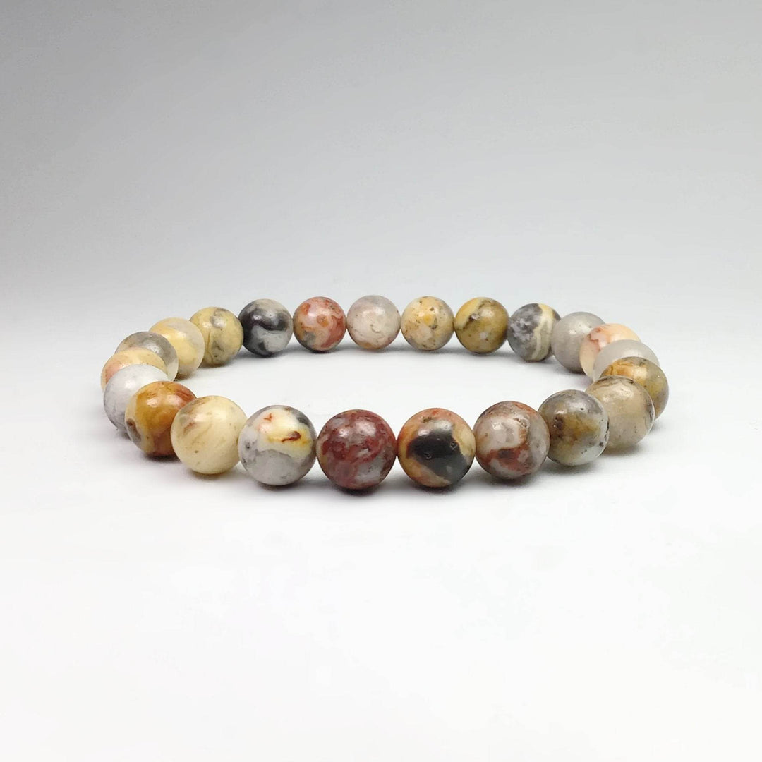 Natural Crazy Lace Agate Beaded Bracelet - Rocks and Gems Canada