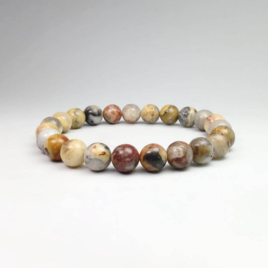 Natural Crazy Lace Agate Beaded Bracelet - Rocks and Gems Canada