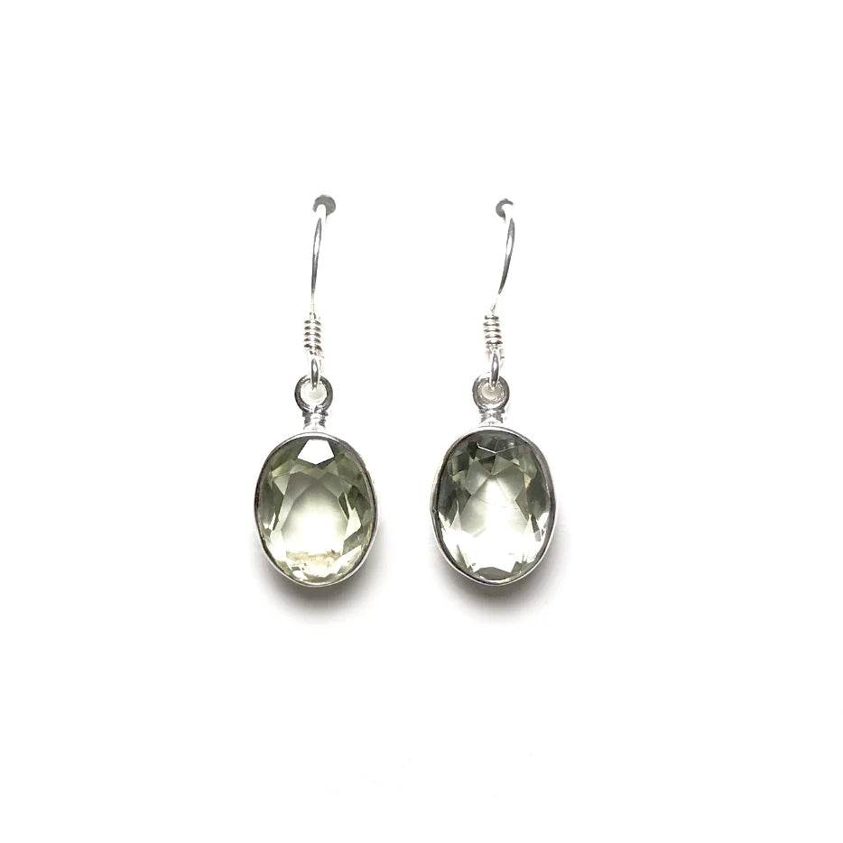 Green Amethyst Dangle Earrings - Rocks and Gems Canada