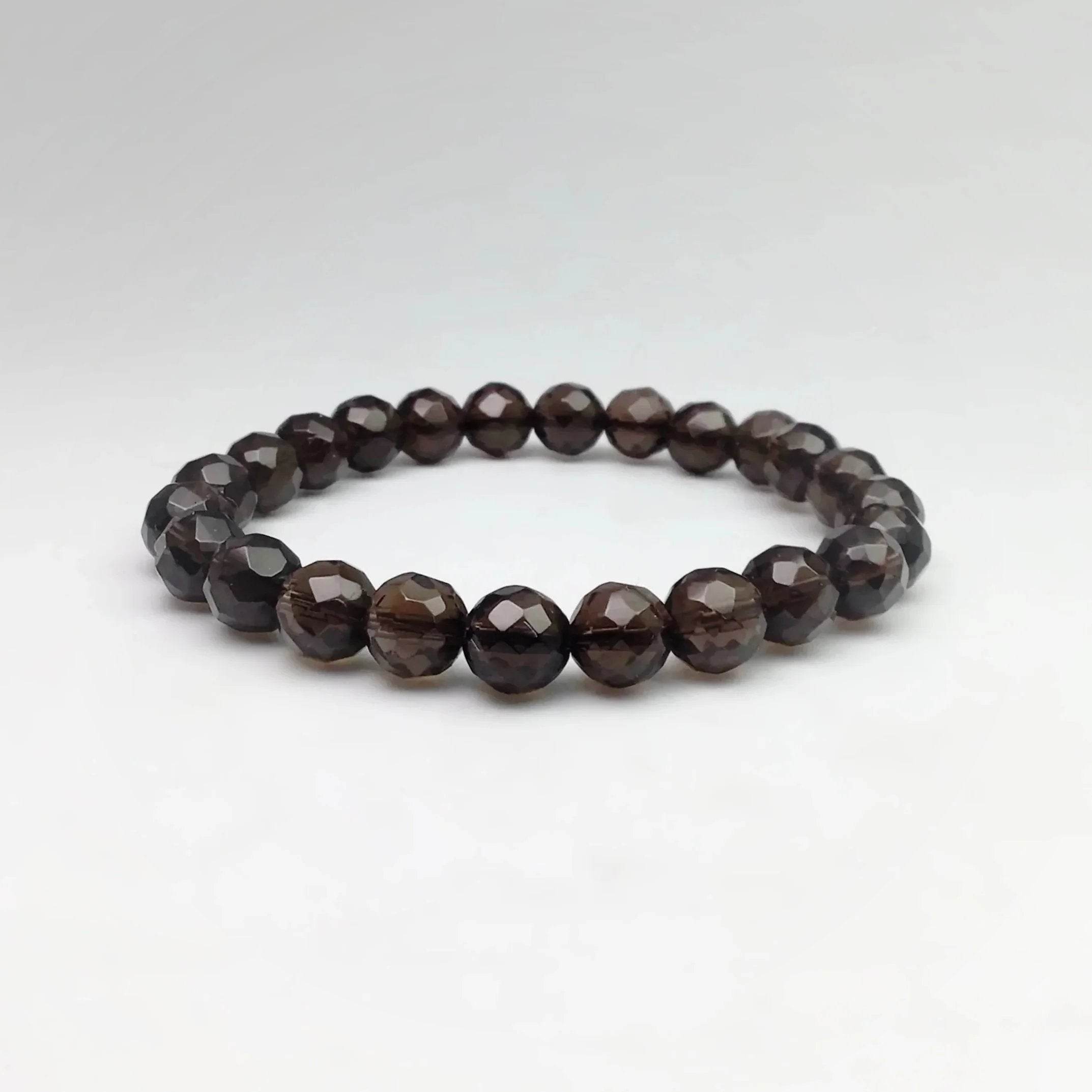 Smoky Quartz Faceted Beaded Bracelet - Rocks and Gems Canada