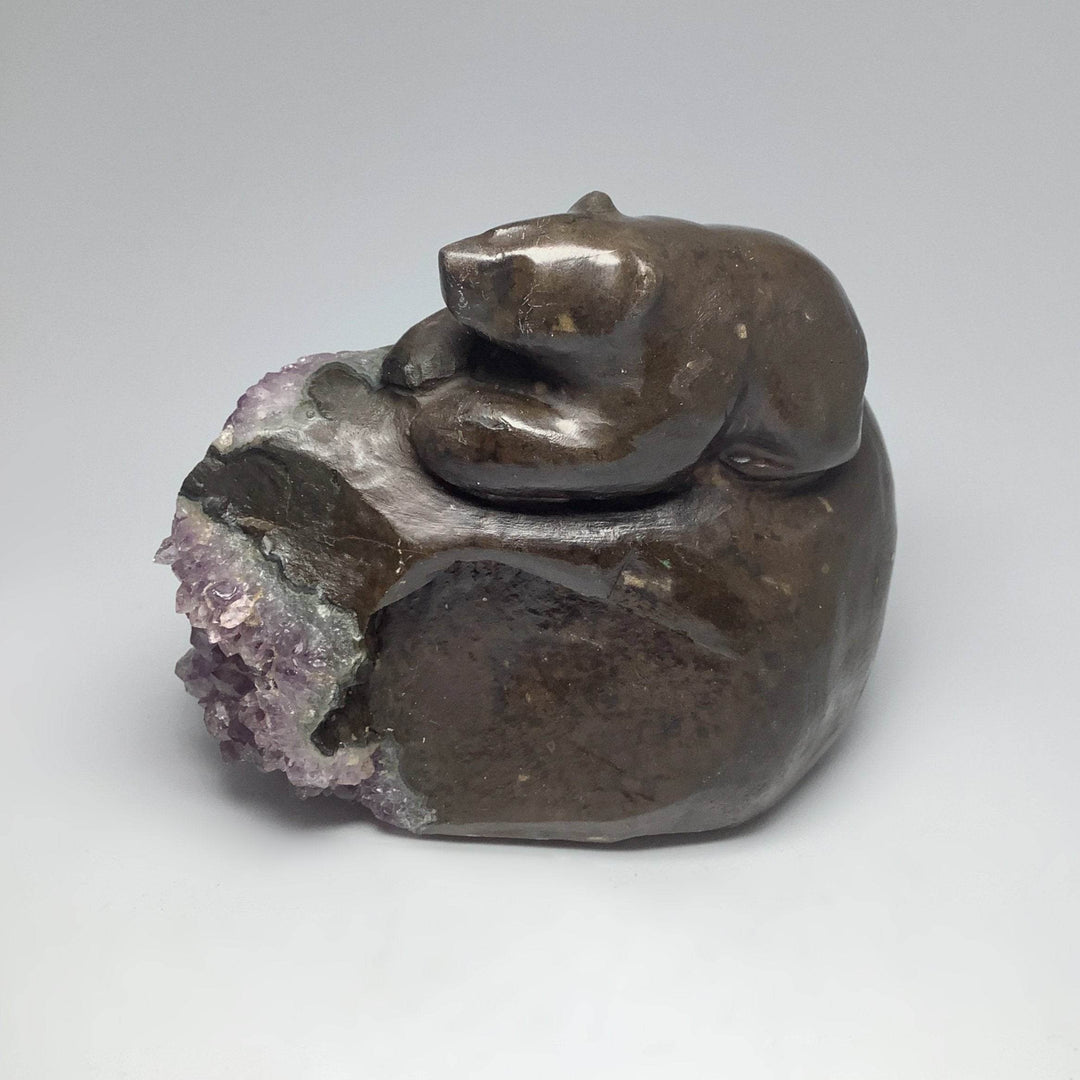 Amethyst Bear Carving - Rocks and Gems Canada
