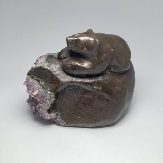 Amethyst Bear Carving - Rocks and Gems Canada
