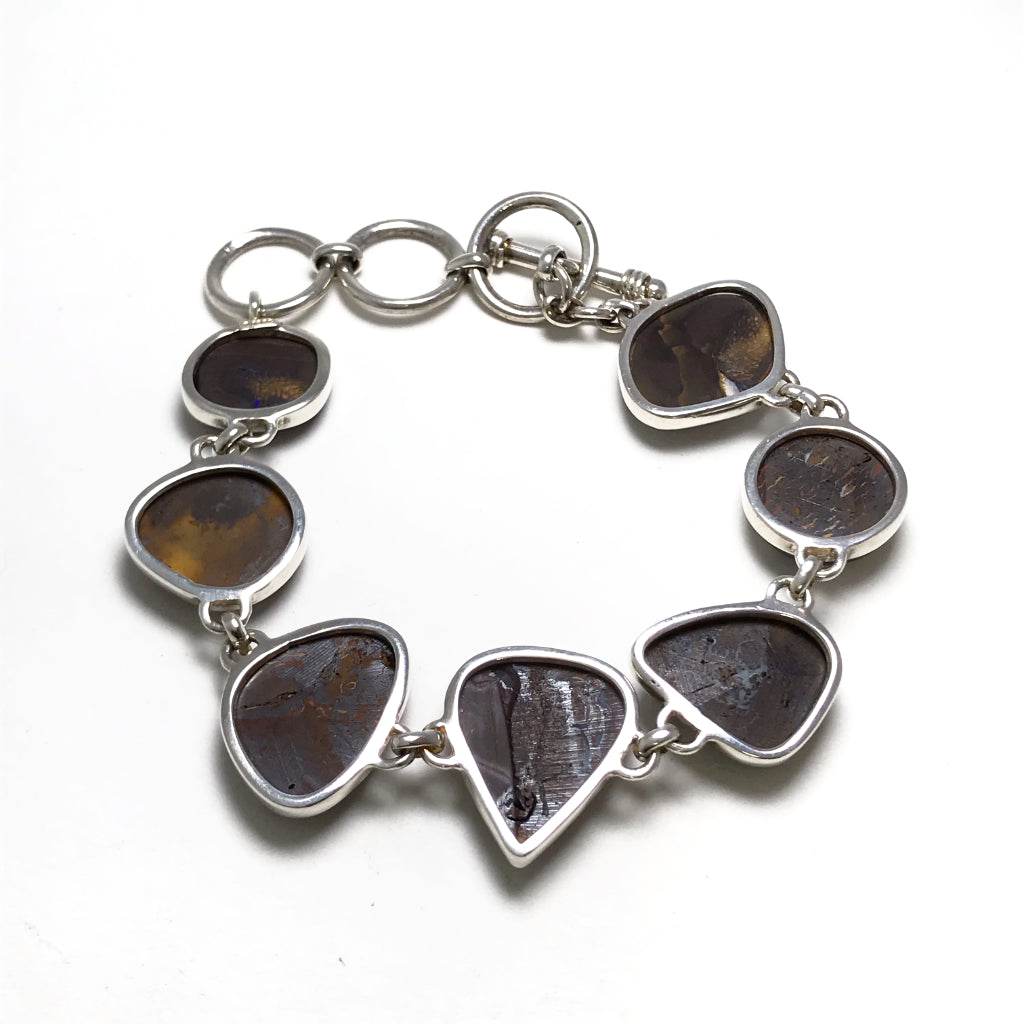 Boulder Opal Sterling Silver Bracelet - Rocks and Gems Canada