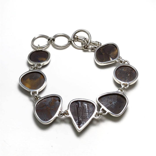 Boulder Opal Sterling Silver Bracelet - Rocks and Gems Canada